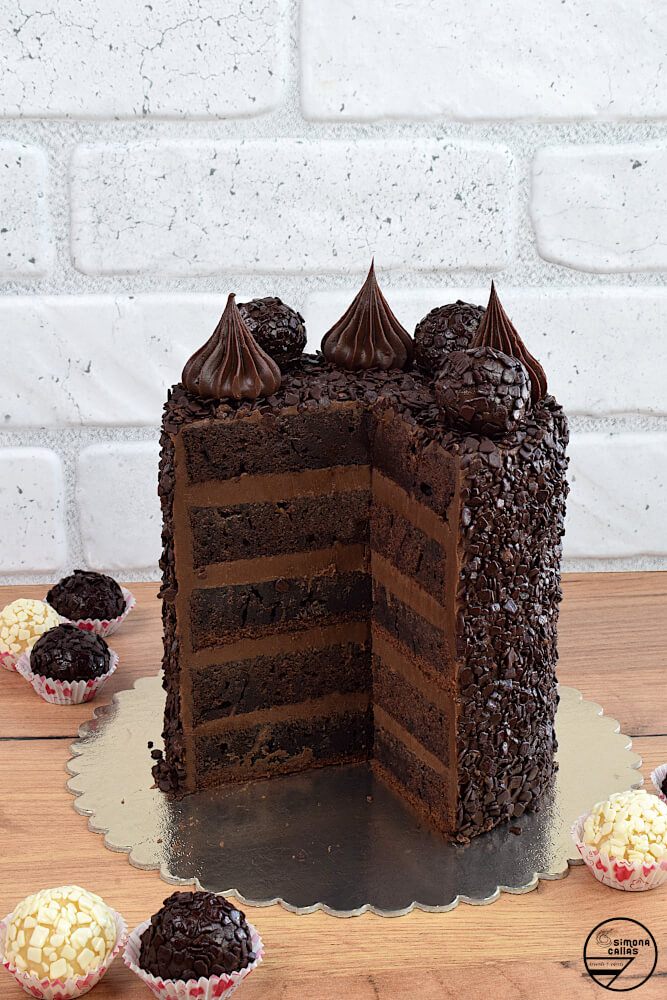 Tort Brigadeiro reteta si poveste trufe ciocolata trufe chocolate cake truffles recipe