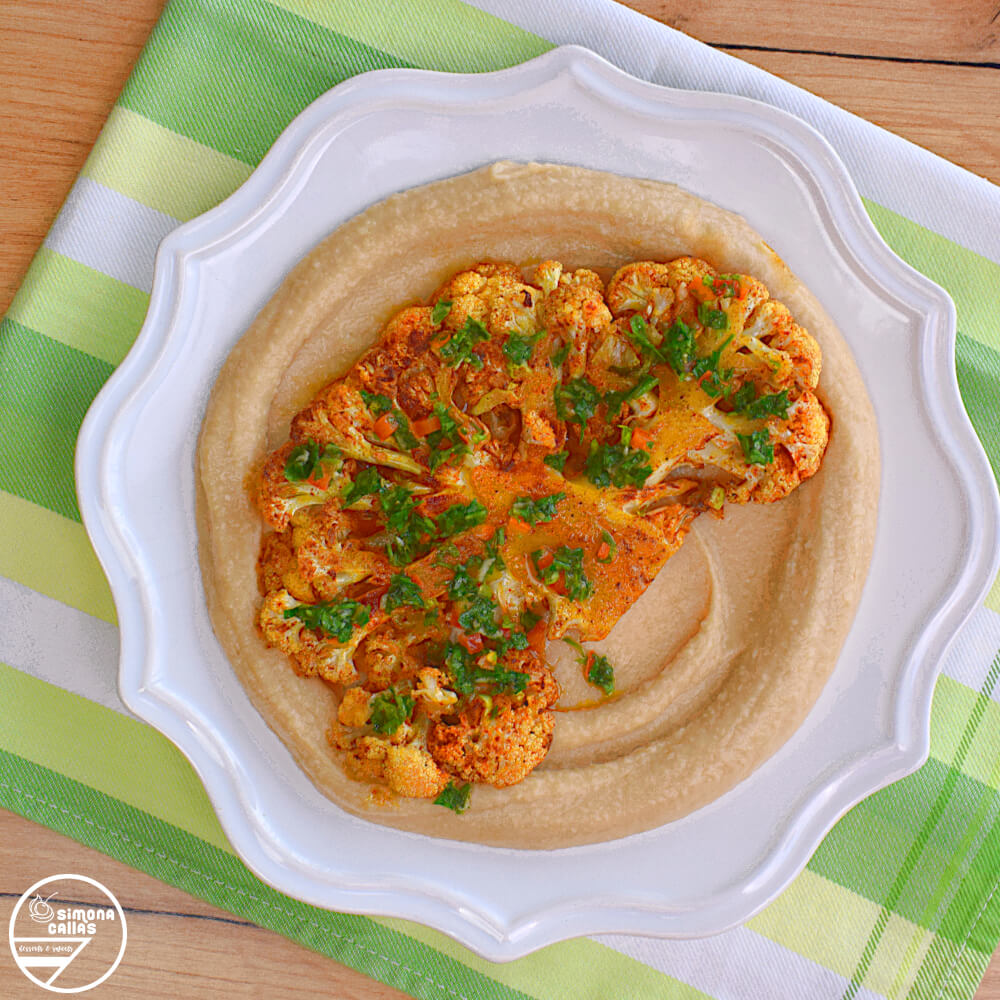 Conopida cu piure de fasole si chimichurri cauliflower steak recipe butter beans puree